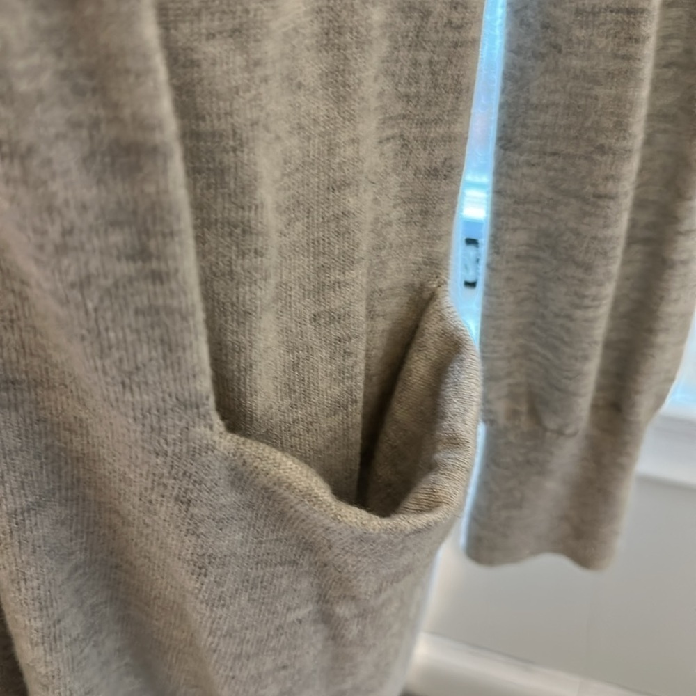 The White Company Hooded Open Cardigan, Merino/Cotton, light Grey, Medium, EUC - Picture 3 of 8